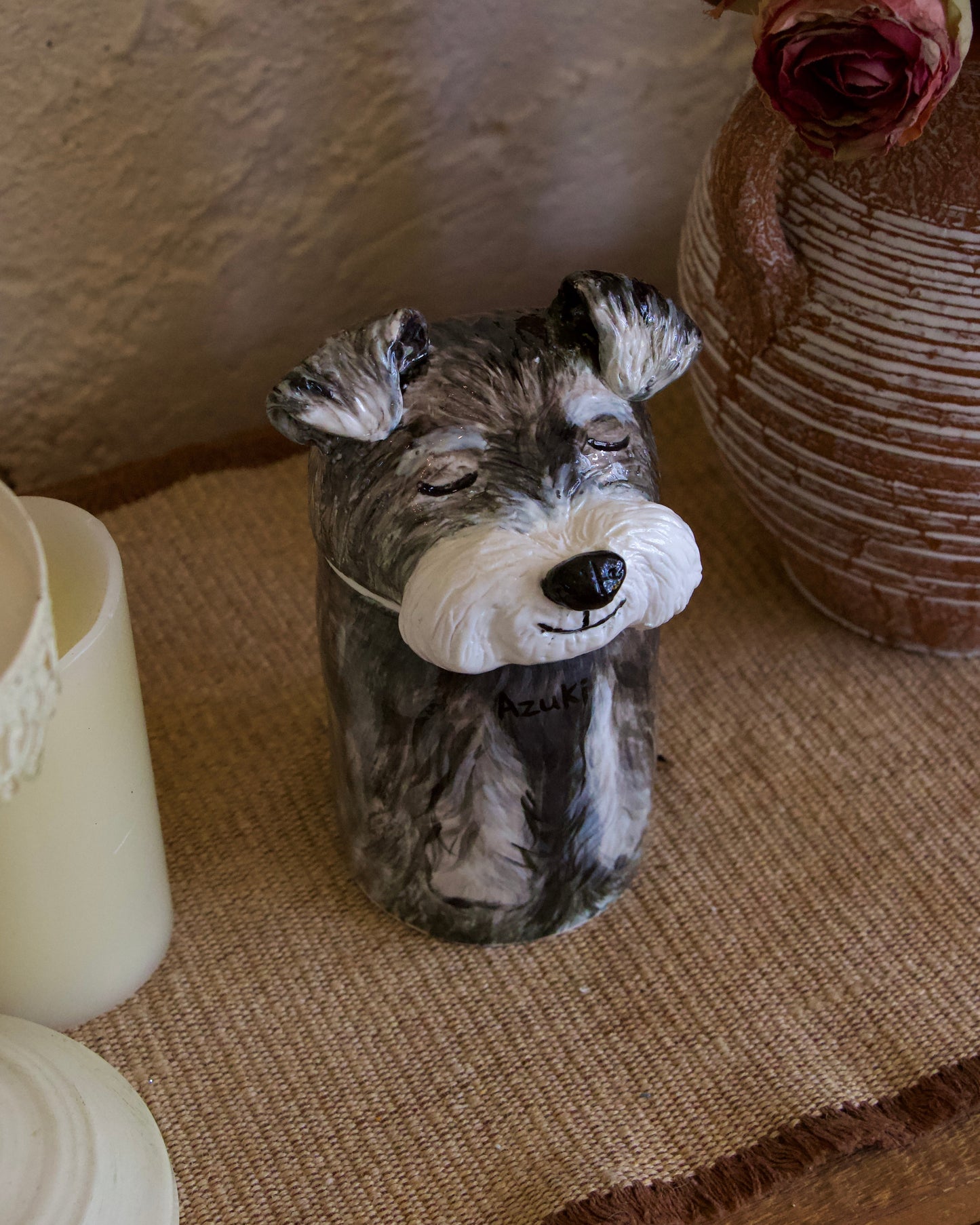 Custom Handmade Schnauzer Urn
