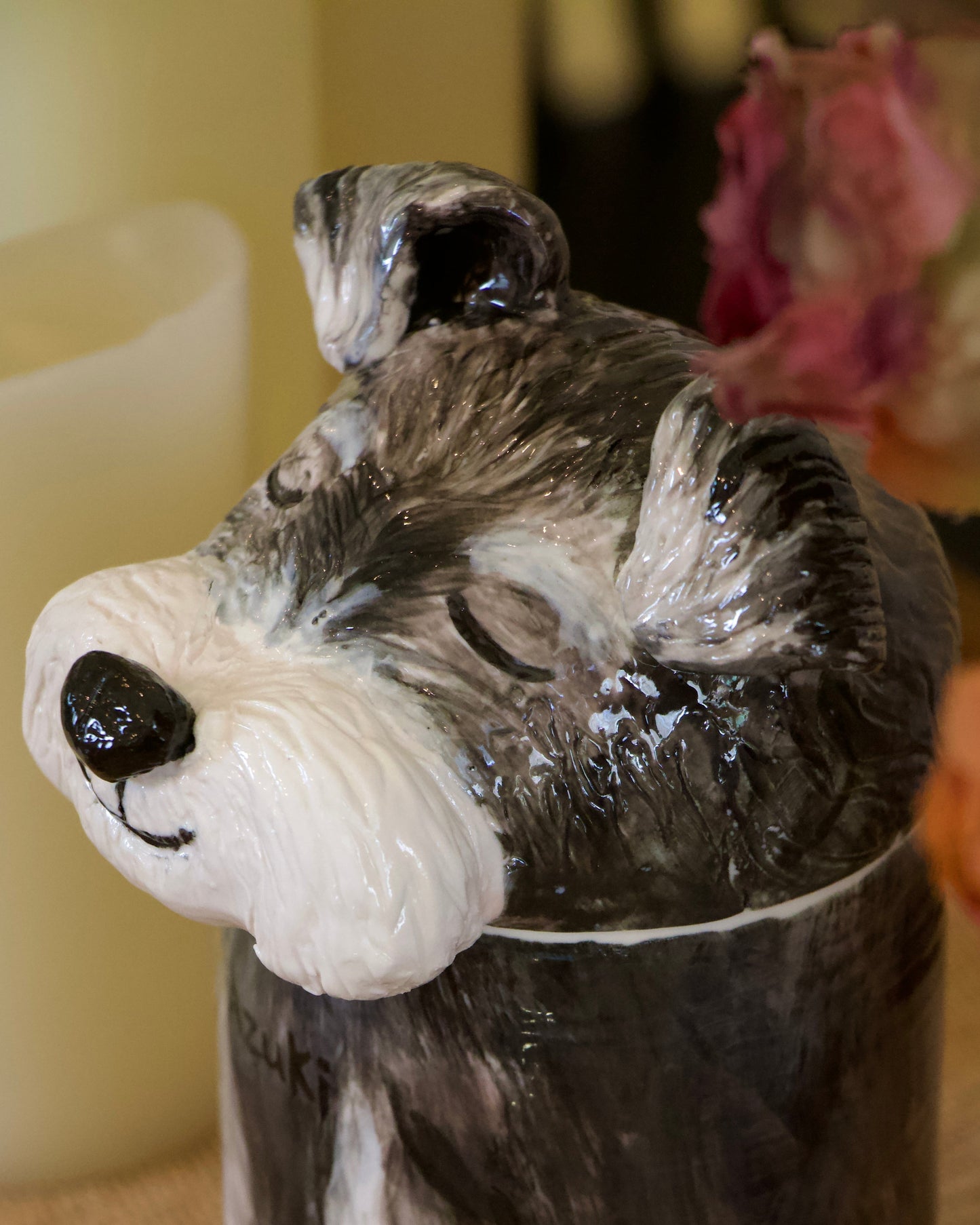 Custom Handmade Schnauzer Urn